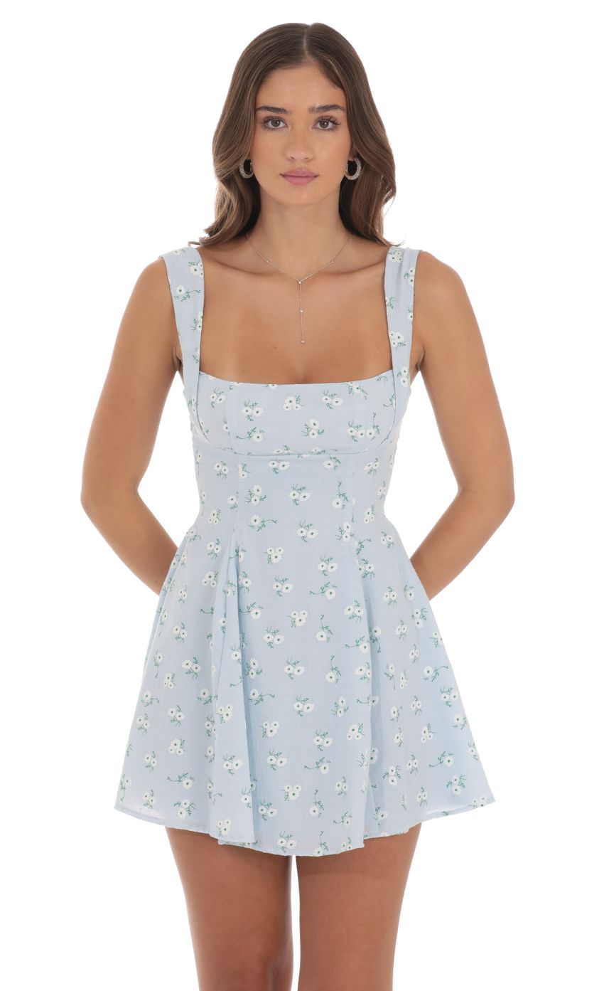 Picture Floral Fit and Flare Dress in Blue. Source: https://media-img.lucyinthesky.com/data/Aug24/850xAUTO/fd6414fb-4e0c-45ab-950d-239bf1853479.jpg