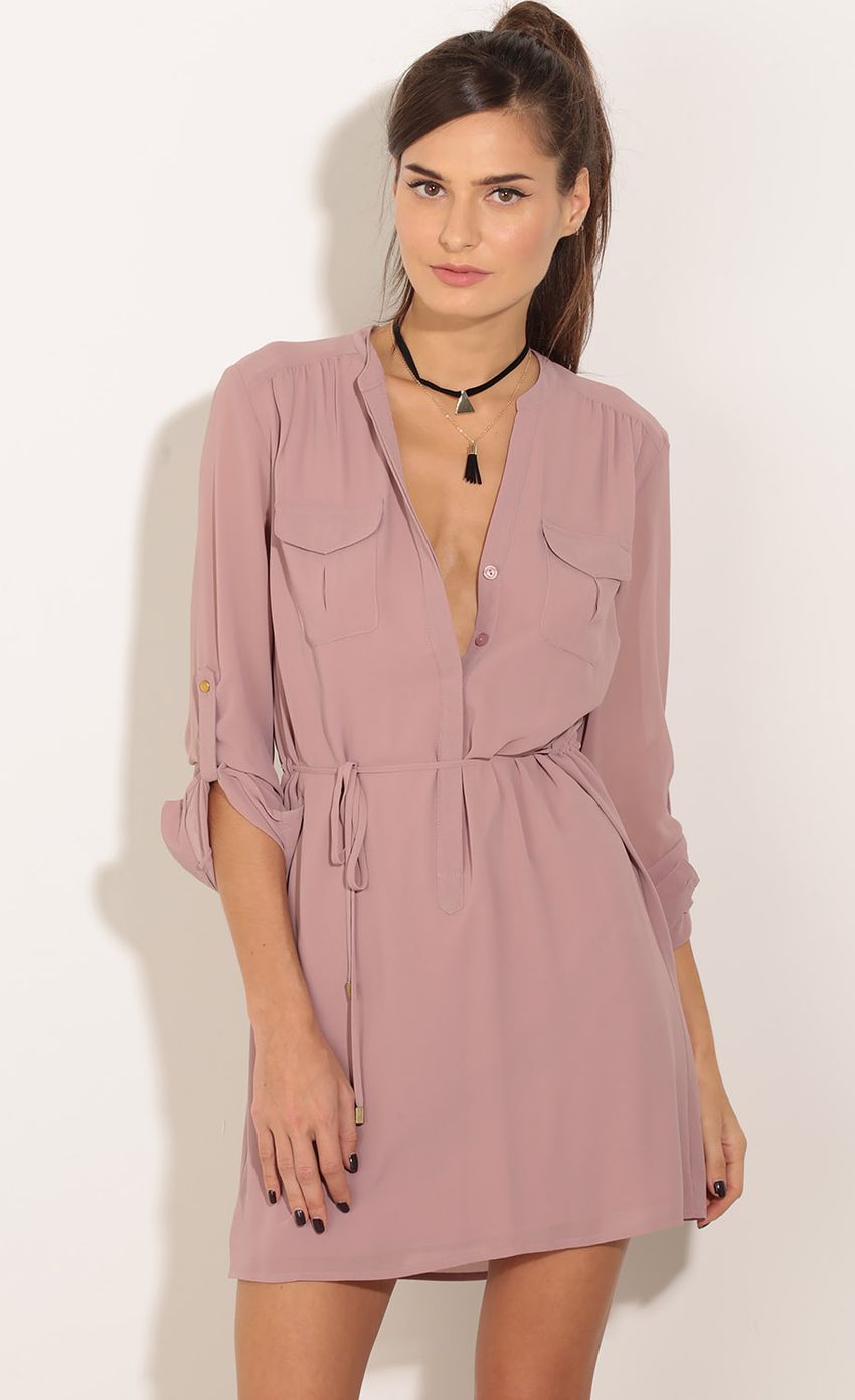 Picture Collar Shirt Waist Tie Dress In Mauve. Source: https://media-img.lucyinthesky.com/data/Dec15_1/850xAUTO/0Y5A4263.JPG