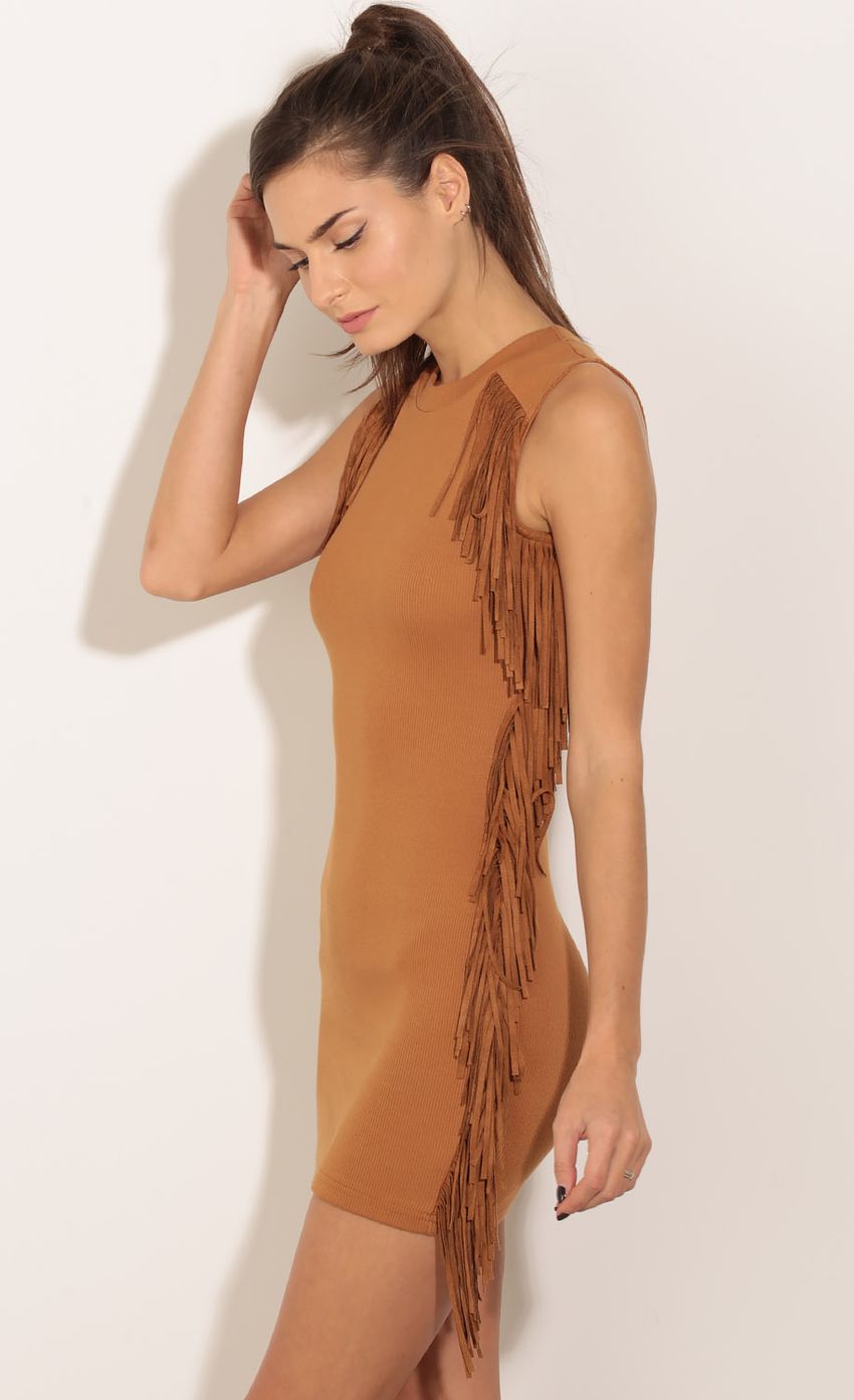 Picture Fringe Bodycon Dress In Camel. Source: https://media-img.lucyinthesky.com/data/Dec15_1/850xAUTO/0Y5A5609.JPG