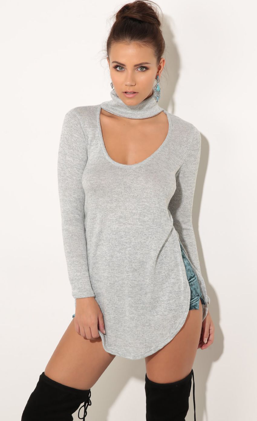 Picture High Neck Knit Jumper In Light Grey. Source: https://media-img.lucyinthesky.com/data/Dec16_1/850xAUTO/0Y5A6313.JPG