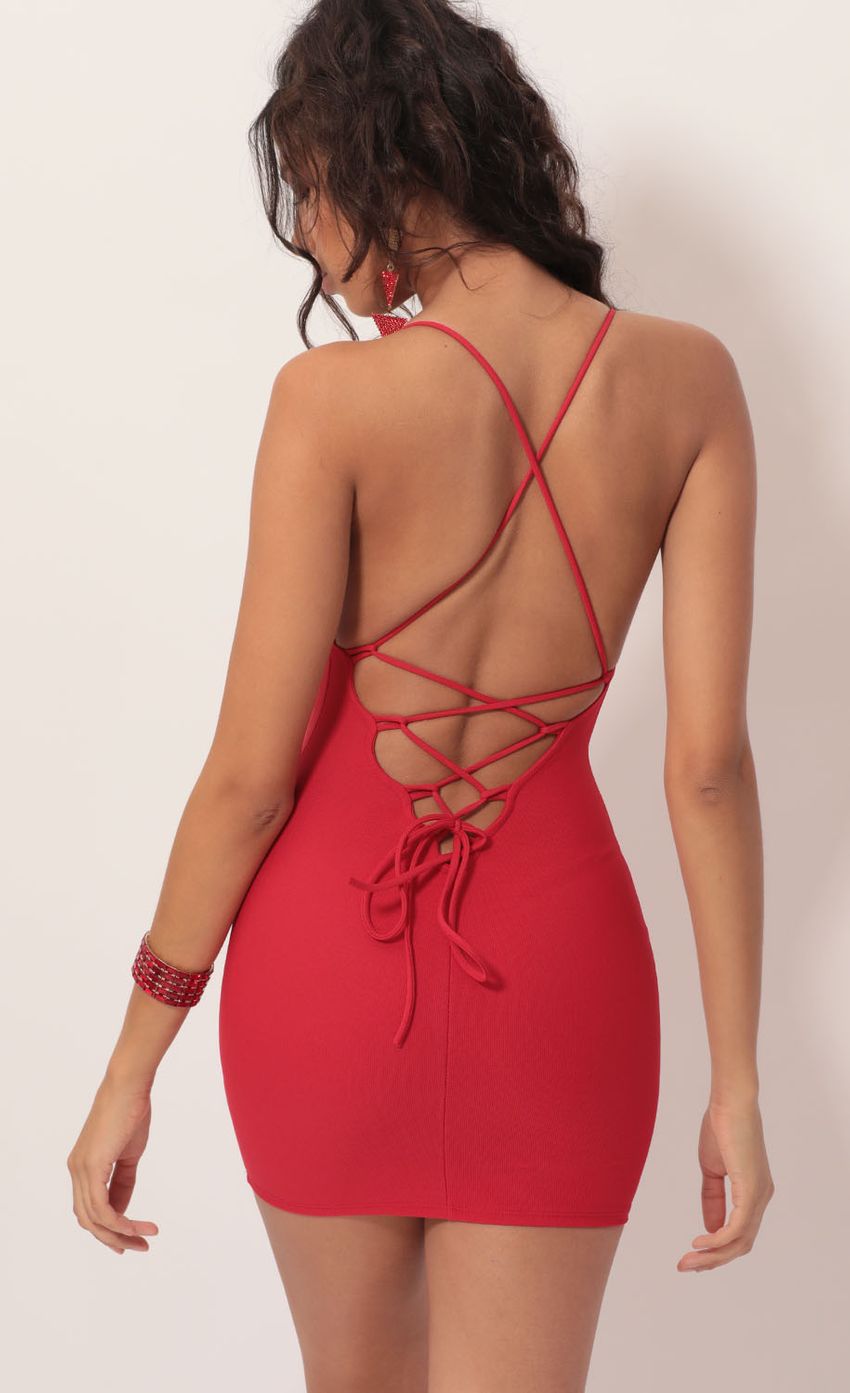 Picture Lace Back Bodycon Dress In Red. Source: https://media-img.lucyinthesky.com/data/Dec19_1/850xAUTO/781A4401.JPG
