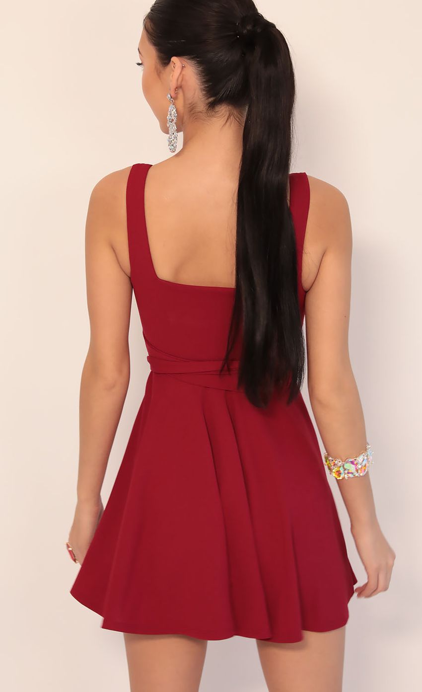 Picture A-line Dress in Deep Red. Source: https://media-img.lucyinthesky.com/data/Dec19_2/850xAUTO/781A19212.JPG