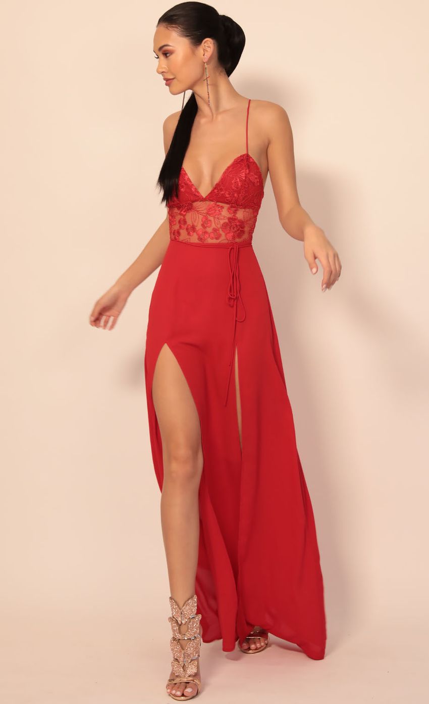 Picture Lace Maxi Dress in Red. Source: https://media-img.lucyinthesky.com/data/Dec19_2/850xAUTO/781A5490.JPG