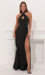 Picture Halter Maxi Dress in Black. Source: https://media-img.lucyinthesky.com/data/Dec21_2/150xAUTO/1V9A1749.JPG