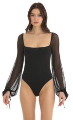 Picture Mesh Long Sleeve Bodysuit in Black. Source: https://media-img.lucyinthesky.com/data/Dec22/150xAUTO/0998e1b3-9181-422a-b172-edf9abb9cb88.jpg