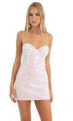 Picture Sequin Corset Party Dress in White. Source: https://media-img.lucyinthesky.com/data/Dec22/150xAUTO/22458088-3638-41c5-b4ee-9fa68eb9a6e9.jpg