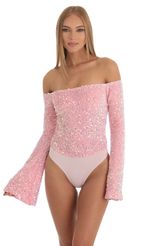 Picture Das Velvet Sequin Bodysuit in White. Source: https://media-img.lucyinthesky.com/data/Dec22/150xAUTO/a2e611ee-12be-4bdd-9759-c4c34a74cb01.jpg