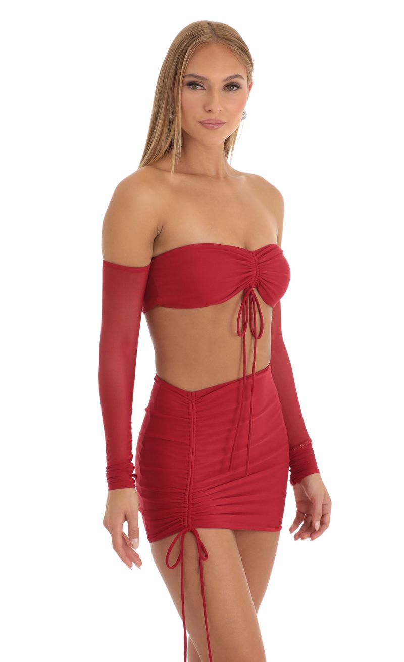 Date Night ♥️ Red Skirt Set ( Details: Two Piece Body Suit And