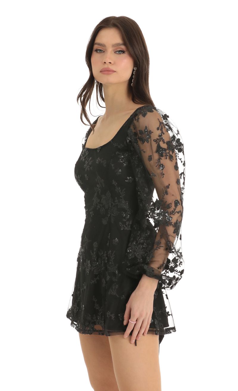 The Betty Dress in Black Sequins
