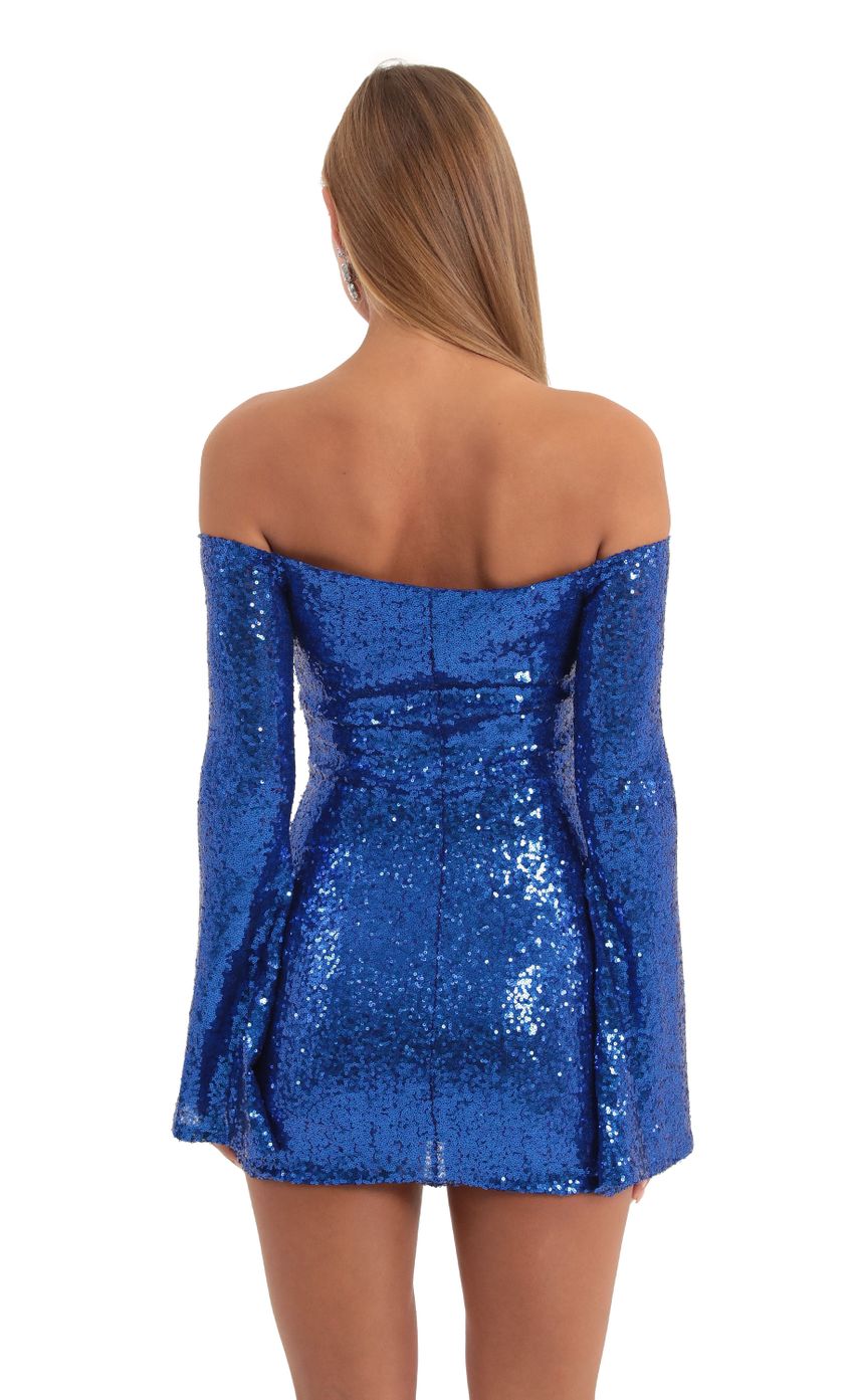 Picture Sequin Long Sleeve Bodycon Dress in Blue. Source: https://media-img.lucyinthesky.com/data/Dec22/850xAUTO/0e27a502-1ce2-419c-a7a8-8dd46ec62cc3.jpg