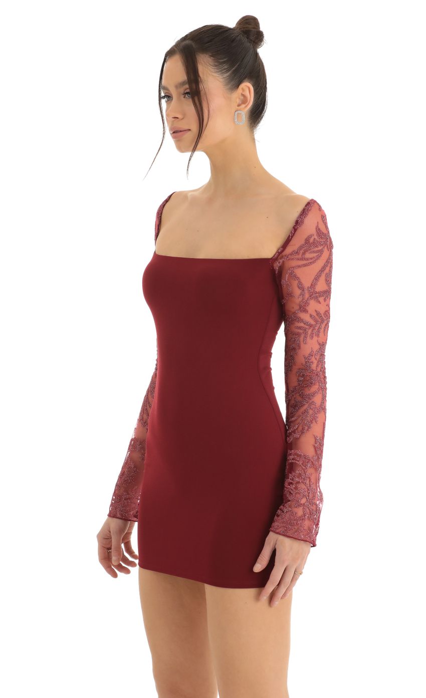 Picture Tulle Embroidered Long Sleeve Bodycon Dress in Red. Source: https://media-img.lucyinthesky.com/data/Dec22/850xAUTO/1e8f7c54-55a6-44d1-b213-a991e75ad591.jpg