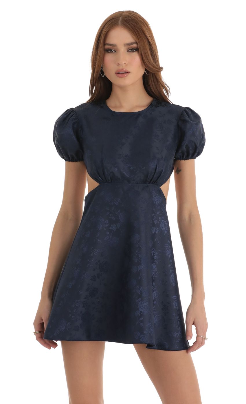 Picture Floral Jacquard Baby Doll Dress in Blue. Source: https://media-img.lucyinthesky.com/data/Dec22/850xAUTO/1ffe885b-6ce4-4267-8501-370b10a1c7e6.jpg