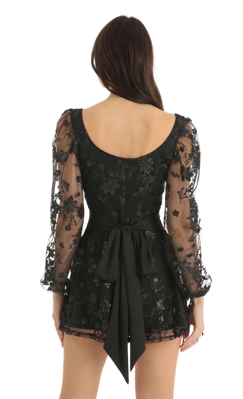Picture Floral Glitter A-Line Dress in Black. Source: https://media-img.lucyinthesky.com/data/Dec22/850xAUTO/2e286254-626c-4514-8156-de1c2202cb04.jpg