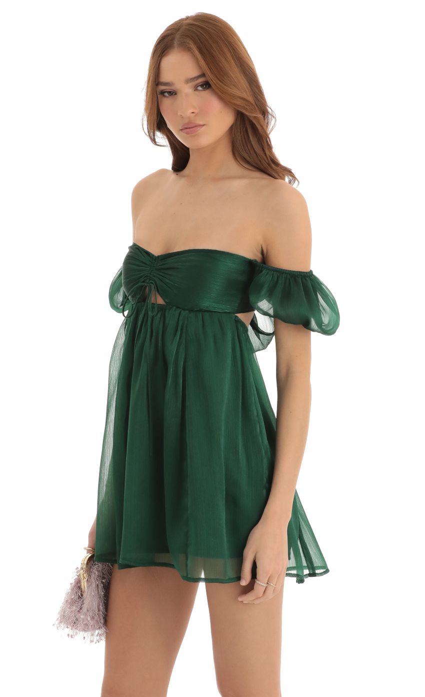 Picture Elexia Puff Sleeve Baby Doll Dress in Green. Source: https://media-img.lucyinthesky.com/data/Dec22/850xAUTO/31b4e268-8cd9-4865-b3ce-a1d935e9a57d.jpg