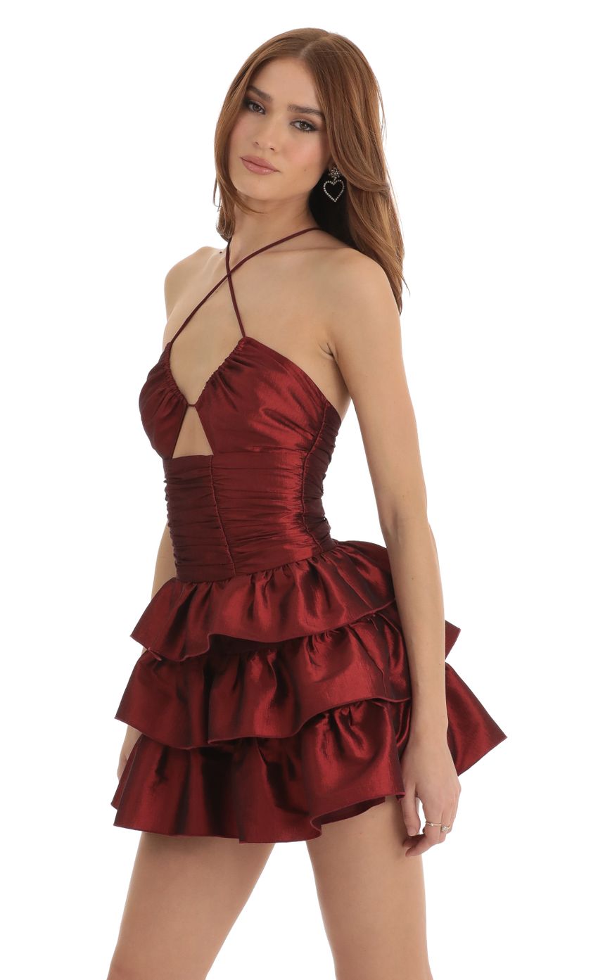 Picture Cross Neck Ruffle Dress in Red. Source: https://media-img.lucyinthesky.com/data/Dec22/850xAUTO/5de50eec-ecdc-4b35-a660-3f0f0ddc7029.jpg