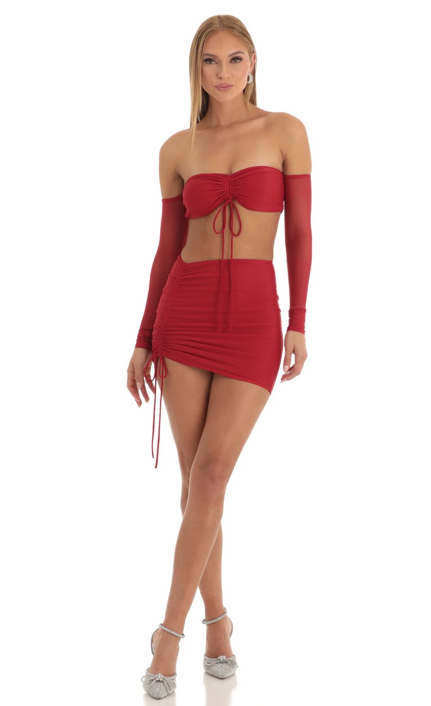 Picture Mesh Two Piece Skirt Set in Red. Source: https://media-img.lucyinthesky.com/data/Dec22/850xAUTO/77c67df5-bfd3-4593-80e9-dc73535d86fa.jpg