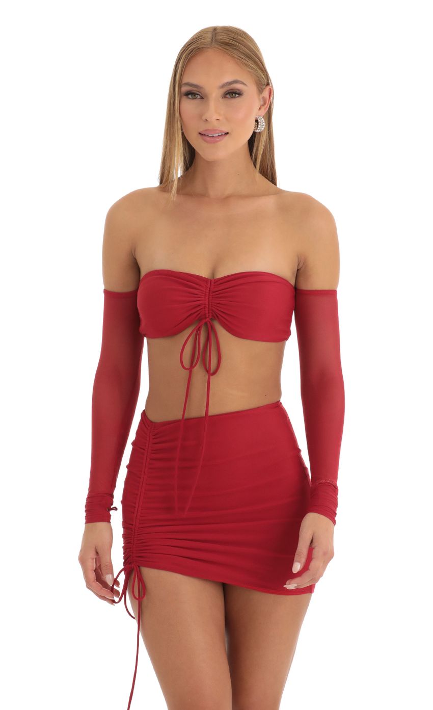 Picture Mesh Two Piece Skirt Set in Red. Source: https://media-img.lucyinthesky.com/data/Dec22/850xAUTO/955f801b-5177-4b99-b3ff-2e59444cb697.jpg