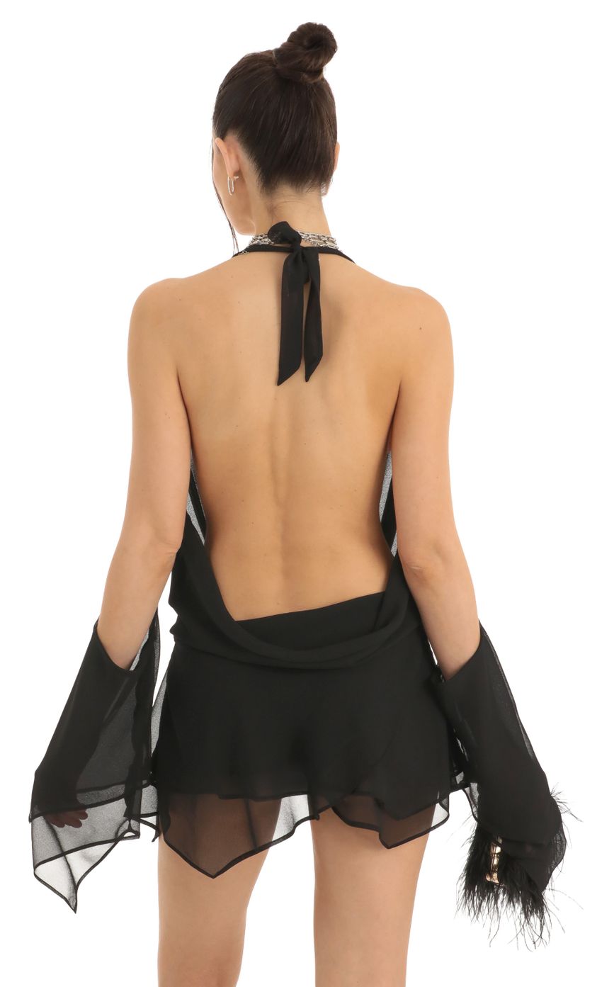 Picture Chiffon Draped Cowl Neck Dress in Black. Source: https://media-img.lucyinthesky.com/data/Dec22/850xAUTO/997c6cb9-c87b-45a1-b34d-0cb95fa8905a.jpg