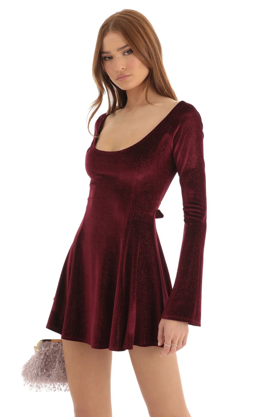 Picture Velvet Glitter A-Line Dress in Red. Source: https://media-img.lucyinthesky.com/data/Dec22/850xAUTO/a84b4616-b305-47e2-b92f-195c2a0bdc35.jpg