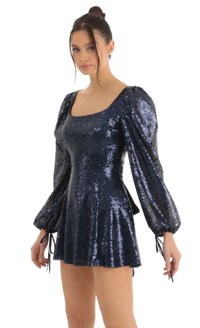 Picture Sequin A-Line Dress in Blue. Source: https://media-img.lucyinthesky.com/data/Dec22/850xAUTO/ba5fb37a-df32-41f9-9162-cb4057d4dba3.jpg