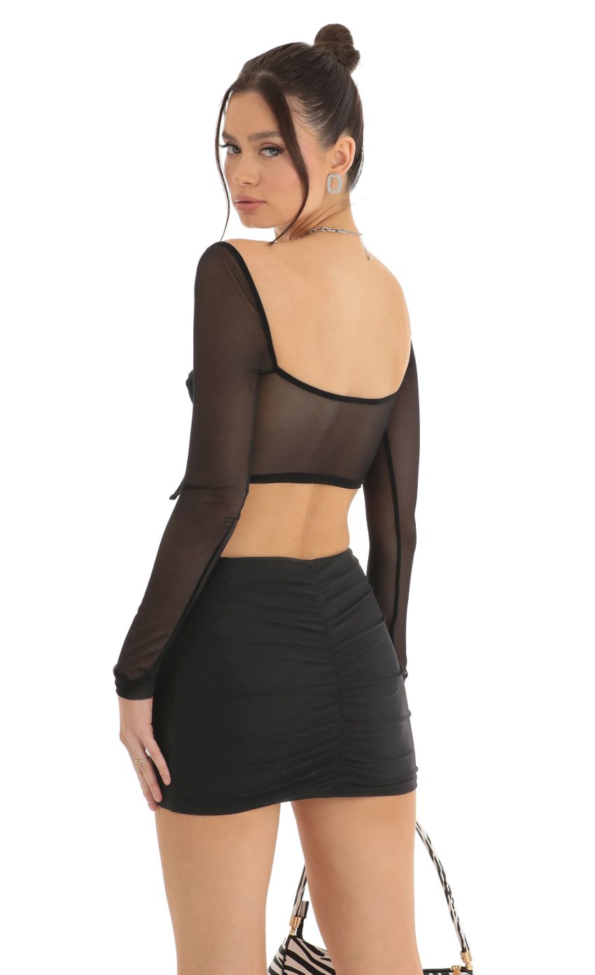 Picture Mesh Two Piece Skirt Set in Black. Source: https://media-img.lucyinthesky.com/data/Dec22/850xAUTO/bcee6fa5-2f3e-4088-93c9-3d43c076b5ce.jpg