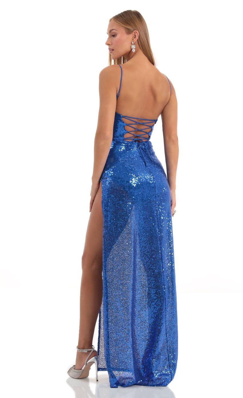Picture Sequin Cowl Neck Maxi Dress in Blue. Source: https://media-img.lucyinthesky.com/data/Dec22/850xAUTO/fc87f019-b417-4944-be45-aad6f2f90965.jpg
