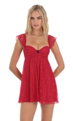 Picture Lace Babydoll Dress in Red. Source: https://media-img.lucyinthesky.com/data/Dec23/150xAUTO/7ea745c3-bc8d-4bb1-b58f-ddf559297356.jpg