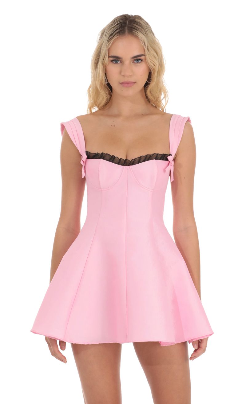 tie strap fit and flare dress Stay a While Tie-Strap Fit & Flare Dress Strawberry Picnic / XS main image 1