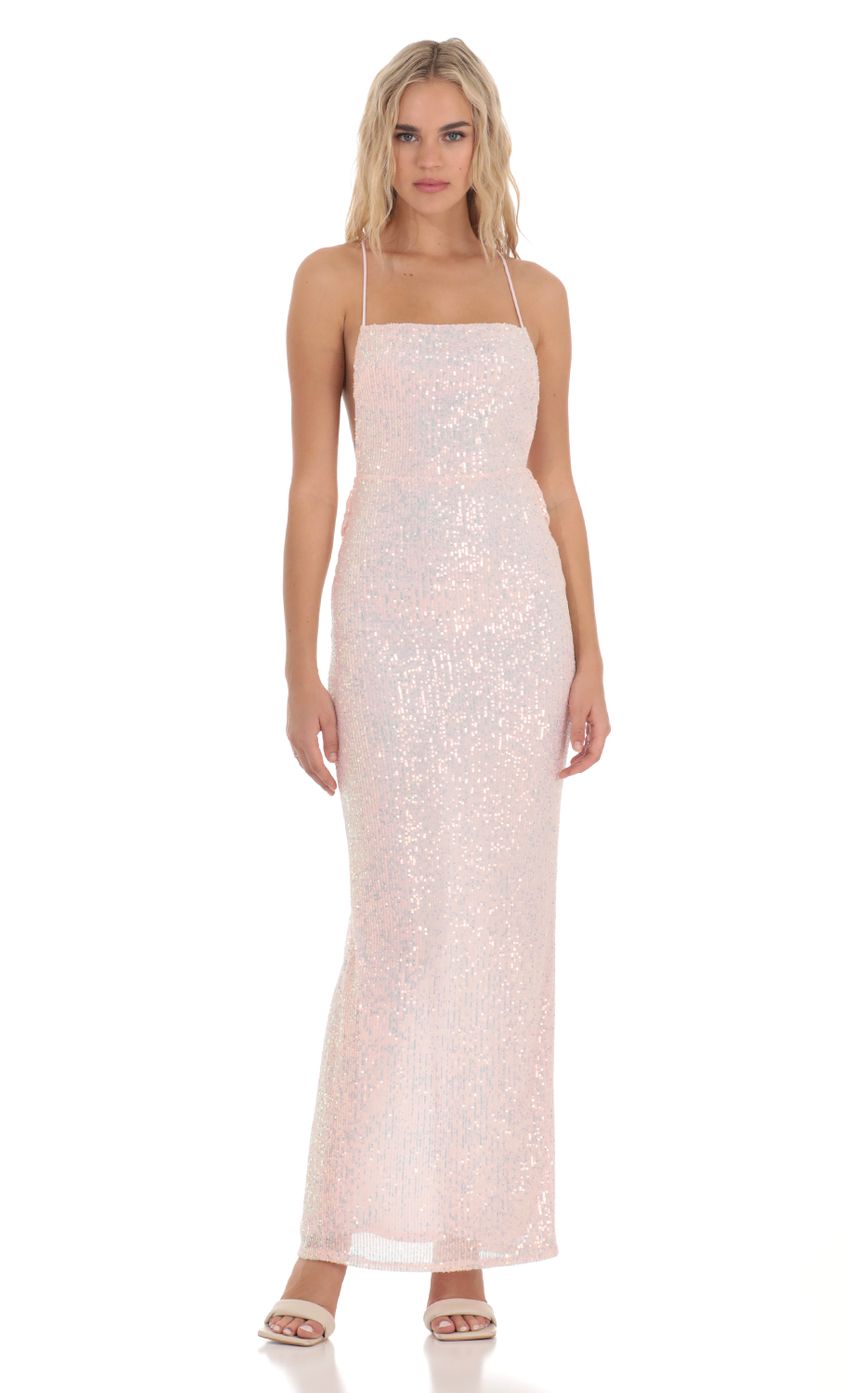 Picture Sequin Back Draped Maxi Dress in Pink. Source: https://media-img.lucyinthesky.com/data/Dec23/850xAUTO/04a7f6fc-ccc0-46eb-936f-060956b1119f.jpg