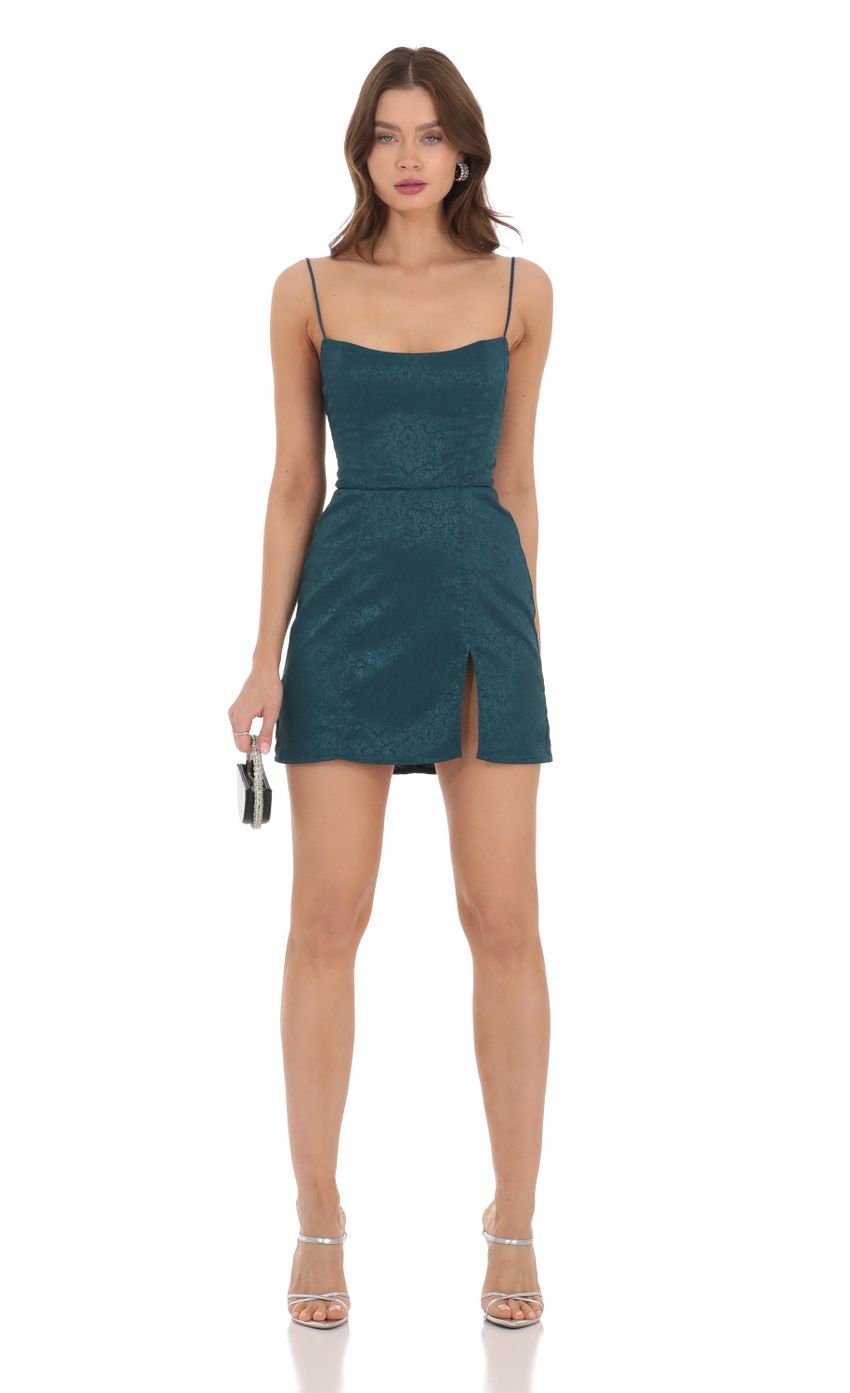 Picture Jacquard Corset Dress in Teal. Source: https://media-img.lucyinthesky.com/data/Dec23/850xAUTO/0f1364a2-aca5-42fa-80fb-bea791c01574.jpg