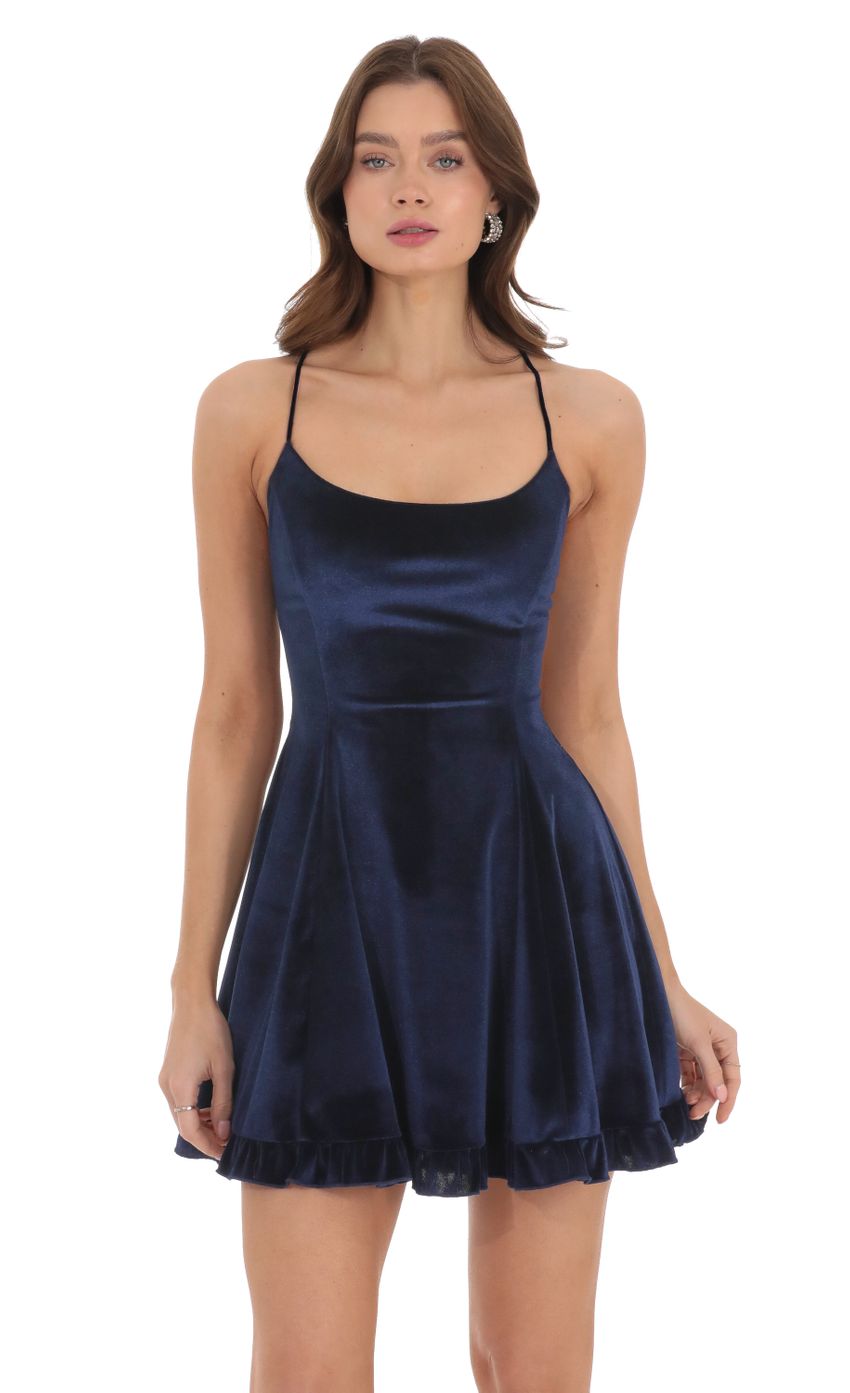 Picture Velvet Satin Ties Dress in Navy. Source: https://media-img.lucyinthesky.com/data/Dec23/850xAUTO/482a0ebc-329e-4f8a-bc7b-d8822510564c.jpg