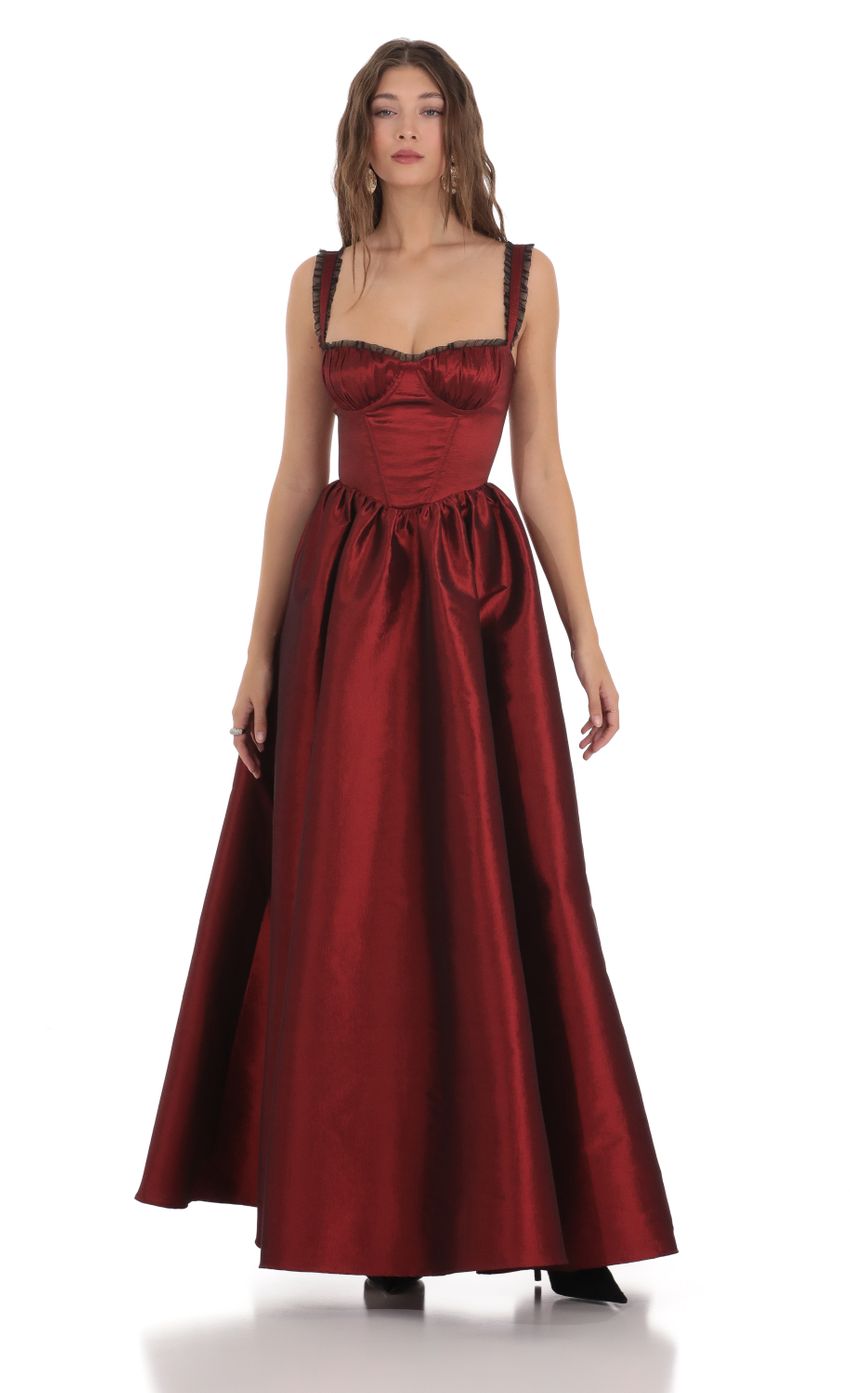 Picture Corset Gown Maxi Dress in Maroon. Source: https://media-img.lucyinthesky.com/data/Dec23/850xAUTO/633b9b43-664a-4e03-b8a1-40248f78c3c9.jpg