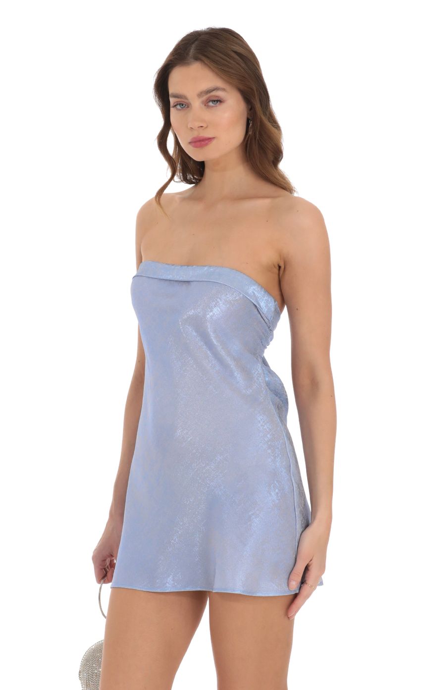Picture Shimmer Satin Strapless Slip Dress in Blue. Source: https://media-img.lucyinthesky.com/data/Dec23/850xAUTO/714b40c2-1090-4b76-bad5-3bcc1eb394e2.jpg