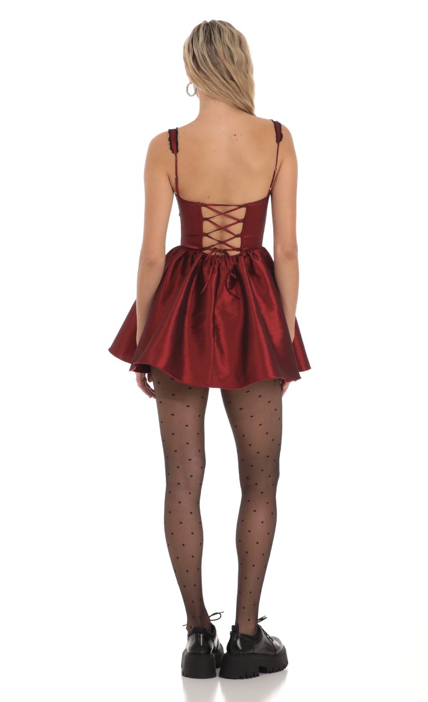 Picture Flower Corset Fit and Flare Dress in Maroon. Source: https://media-img.lucyinthesky.com/data/Dec23/850xAUTO/796111b4-4589-4e9a-ba96-f5fb21773d39.jpg