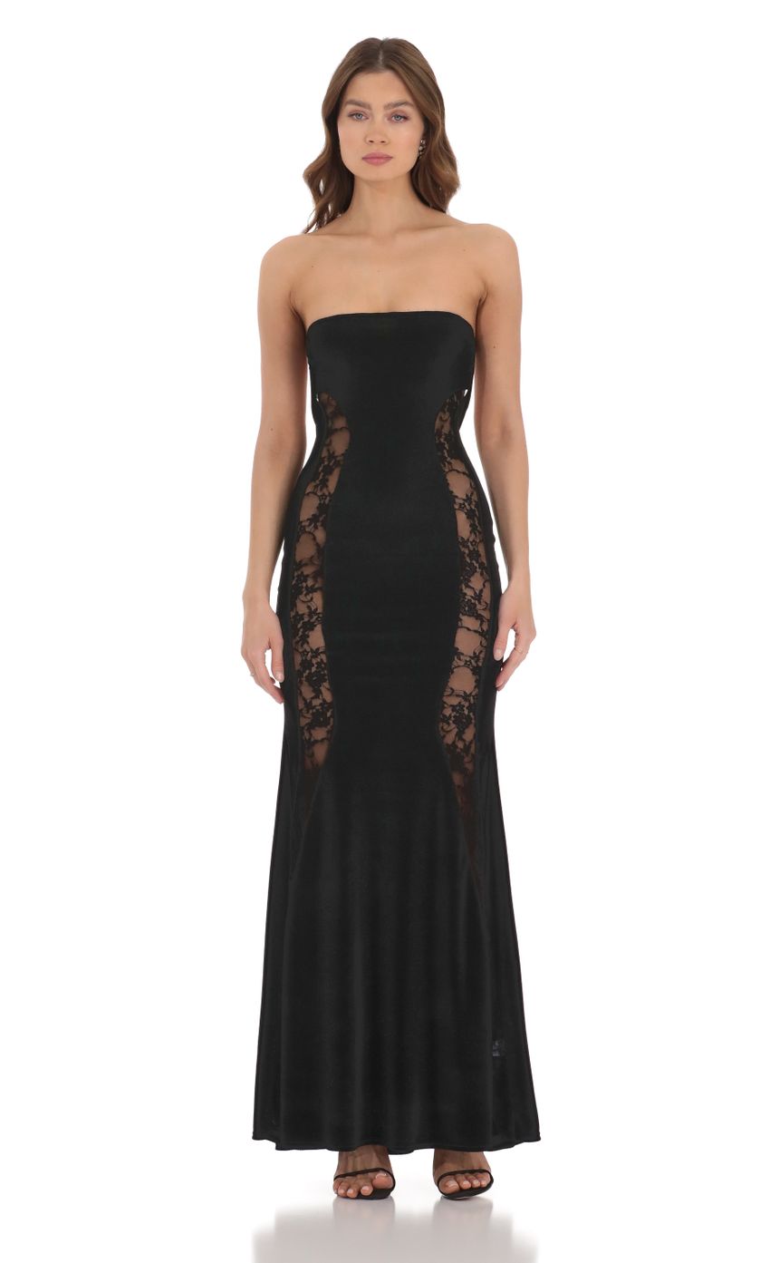 Picture Lace Cutout Velvet Maxi Dress in Black. Source: https://media-img.lucyinthesky.com/data/Dec23/850xAUTO/844713f4-21e1-401f-8e12-0d05005914f7.jpg