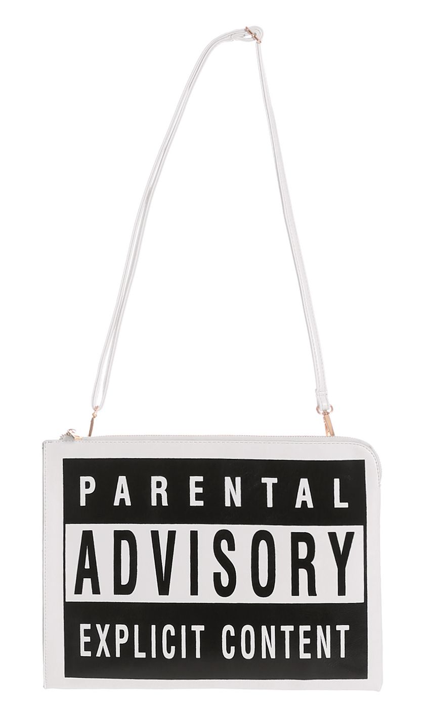 Picture PARENTAL ADVISORY CLUTCH. Source: https://media-img.lucyinthesky.com/data/Feb14_2/850xAUTO/0Y5A0018.JPG