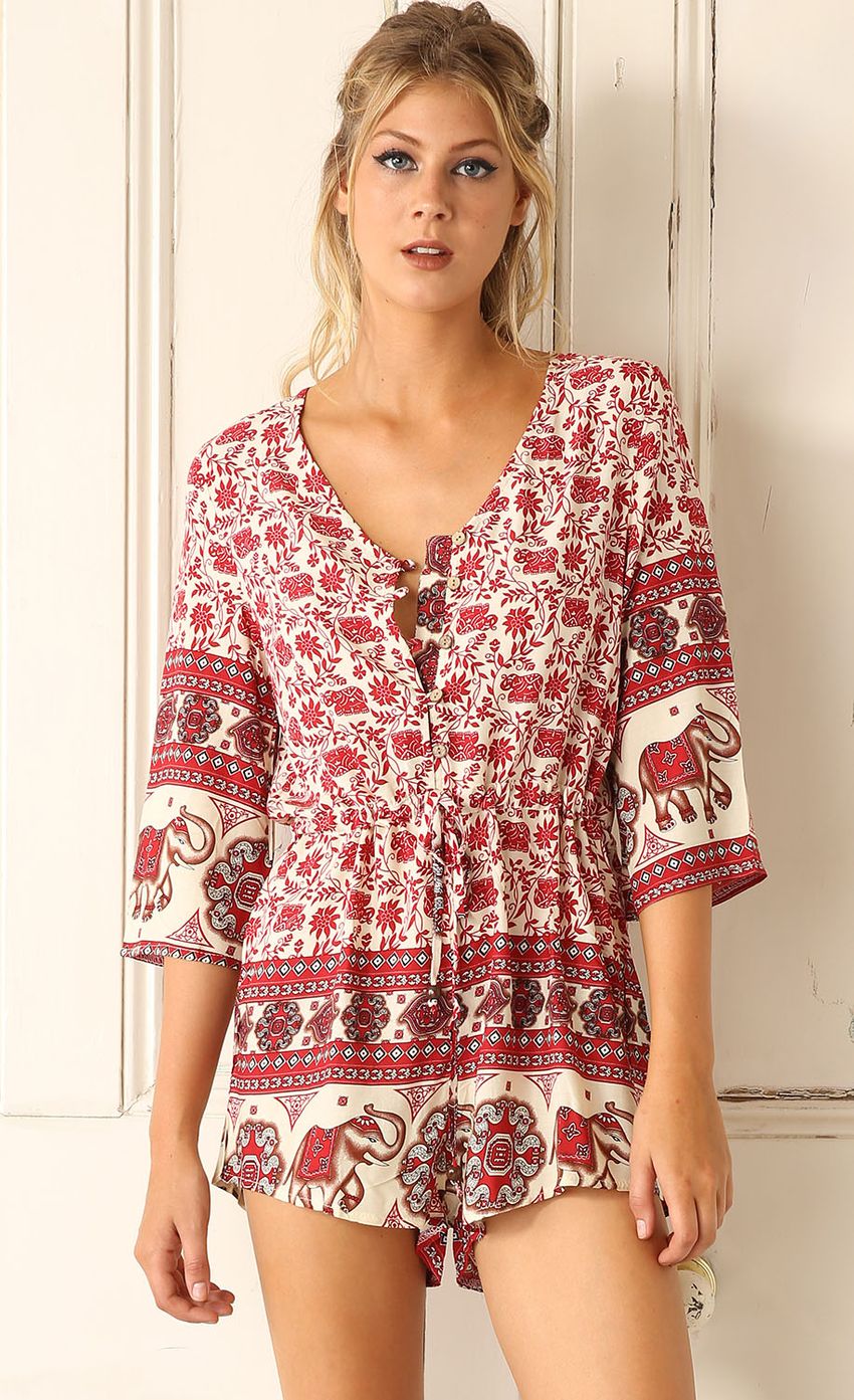 Picture Red Elephant Boho Print Playsuit. Source: https://media-img.lucyinthesky.com/data/Feb15_1/850xAUTO/0Y5A9403.JPG