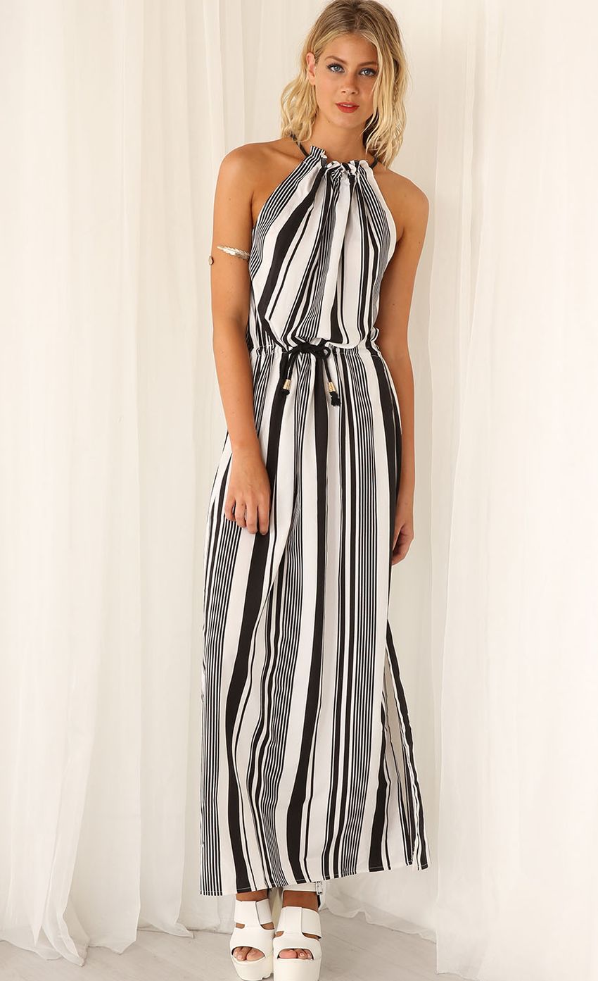 Picture Striped High Neck Maxi Dress. Source: https://media-img.lucyinthesky.com/data/Feb15_2/850xAUTO/0Y5A0771.JPG