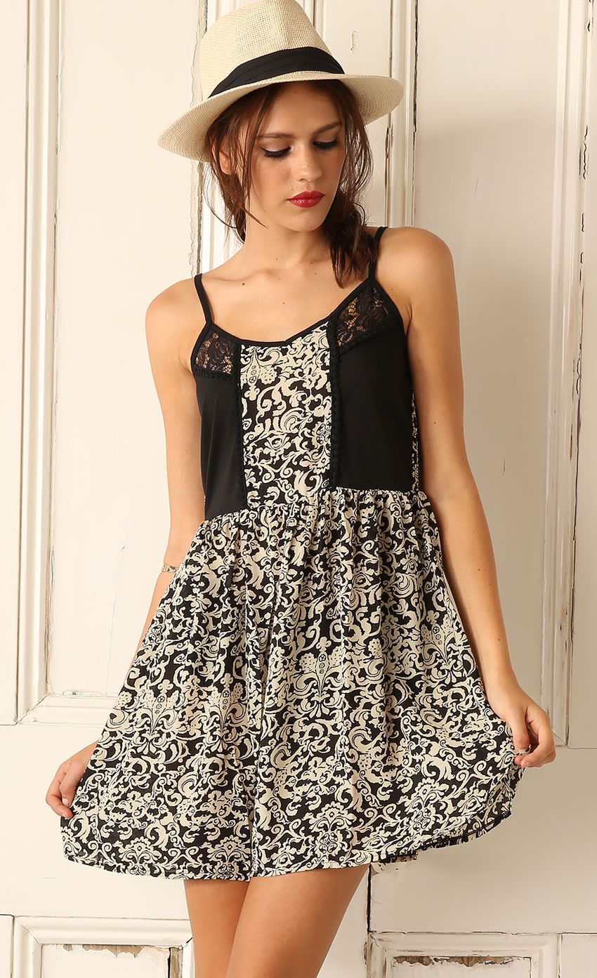 Picture Paisley Print Lace Detail Dress. Source: https://media-img.lucyinthesky.com/data/Feb15_2/850xAUTO/0Y5A4443.JPG