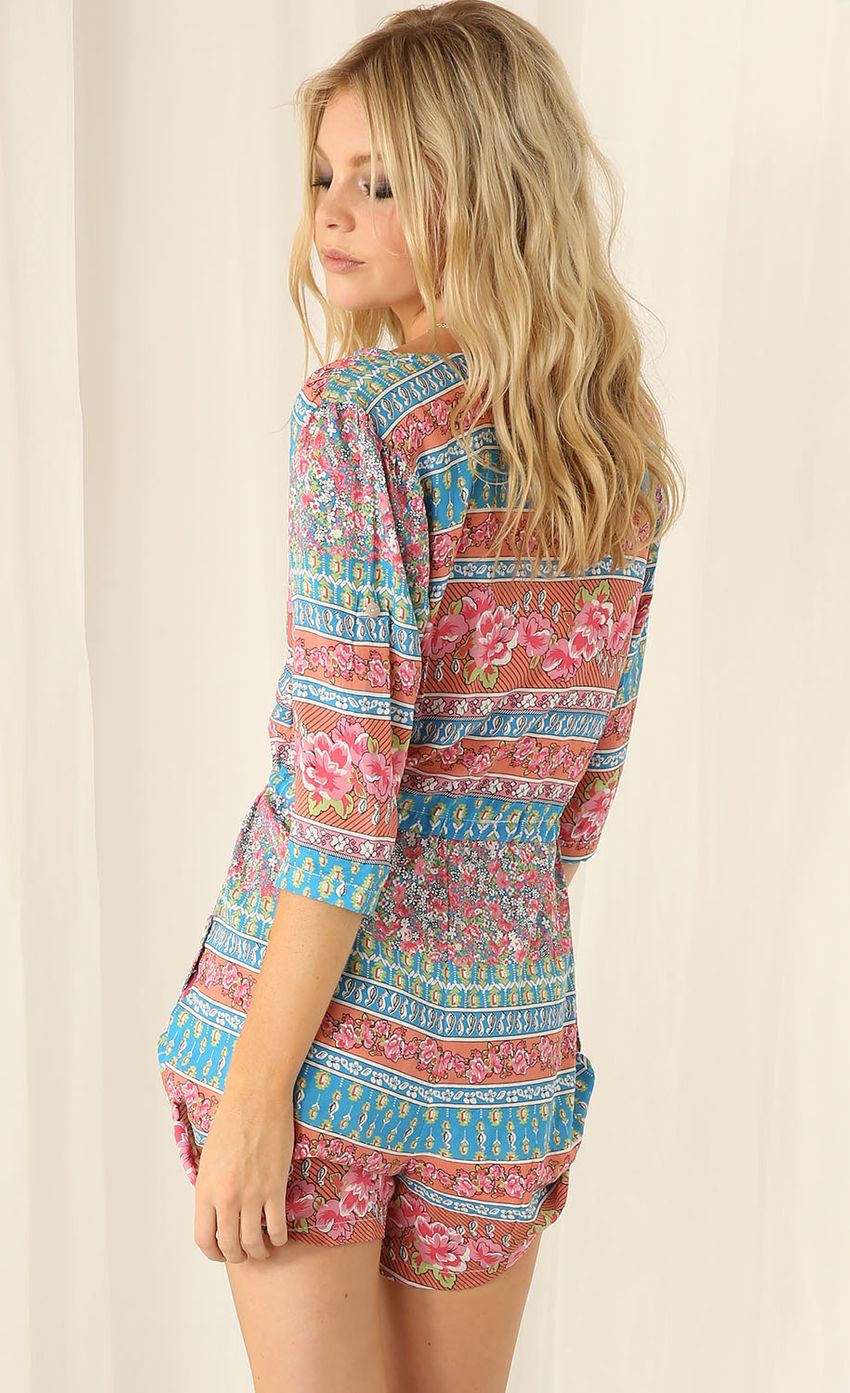 Picture BLUE BOHO PRINTED PLAYSUIT. Source: https://media-img.lucyinthesky.com/data/Feb15_2/850xAUTO/0Y5A5736.JPG