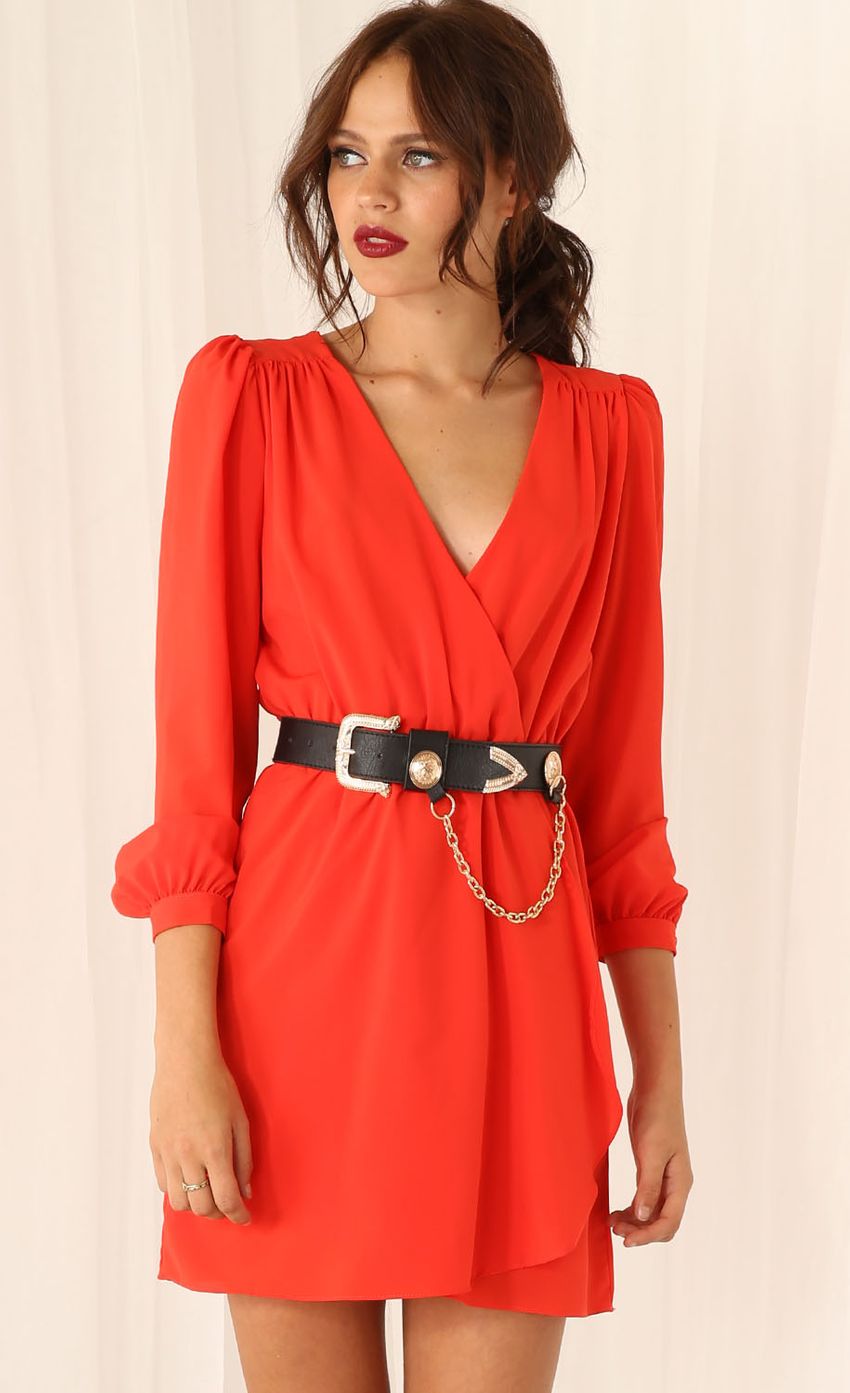 Picture Red Twist Chiffon Dress. Source: https://media-img.lucyinthesky.com/data/Feb15_2/850xAUTO/0Y5A9559.JPG
