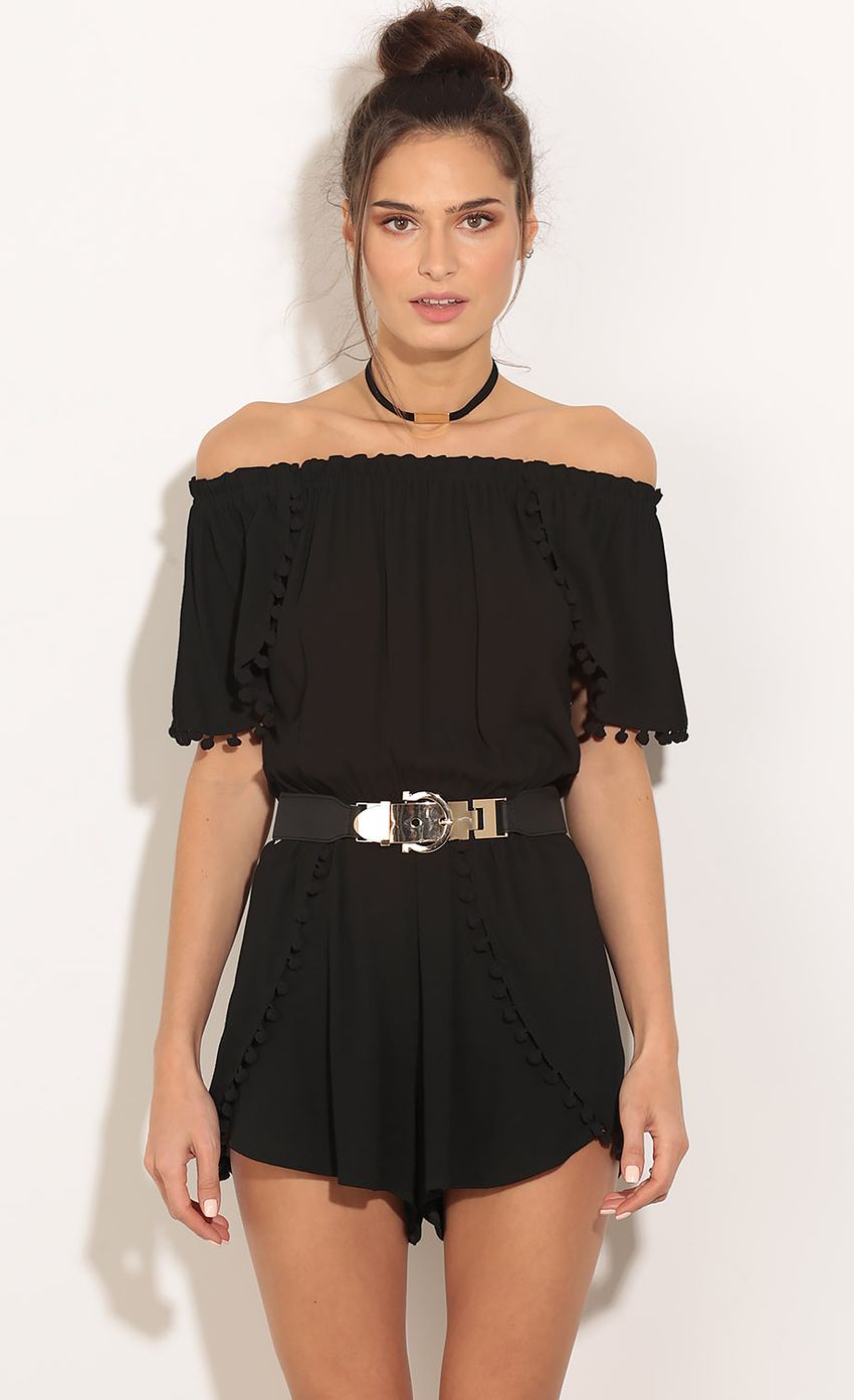 Picture Embellished Trim Romper In Black. Source: https://media-img.lucyinthesky.com/data/Feb16_1/850xAUTO/0Y5A1079.JPG