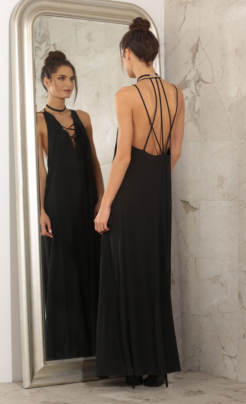 Picture Strappy Maxi Dress In Black. Source: https://media-img.lucyinthesky.com/data/Feb16_1/850xAUTO/0Y5A1567.JPG