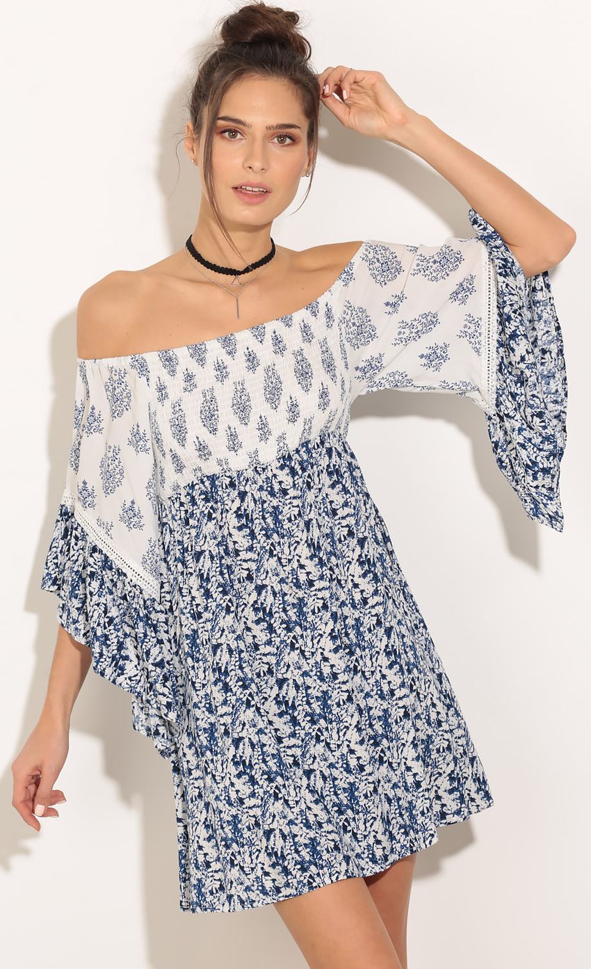 Picture Dual Print Shift Dress In Blue. Source: https://media-img.lucyinthesky.com/data/Feb16_1/850xAUTO/0Y5A1709.JPG