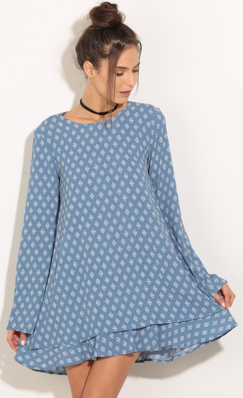 Picture Diamond Pattern Layered Shift Dress In Blue. Source: https://media-img.lucyinthesky.com/data/Feb16_1/850xAUTO/0Y5A2216.JPG