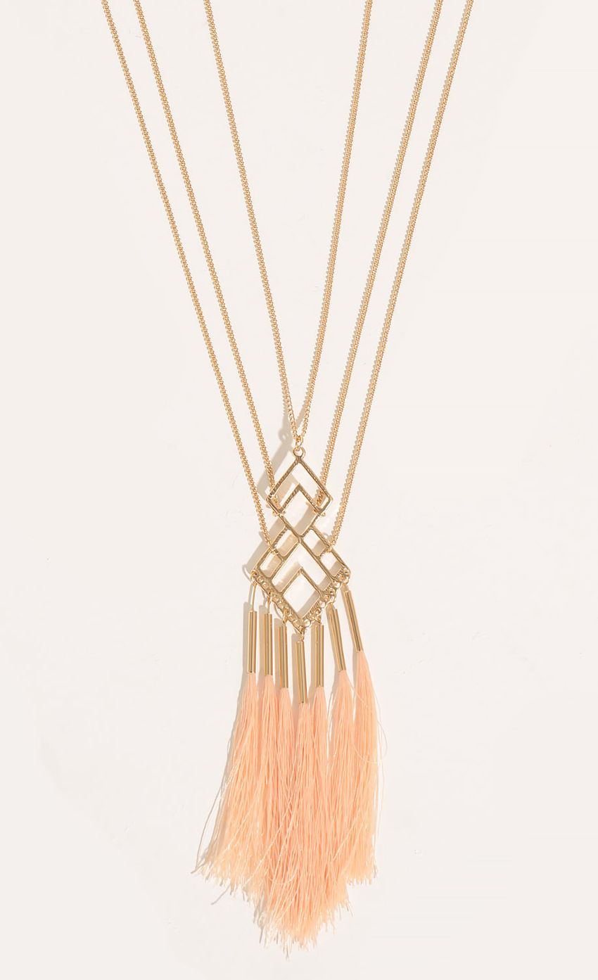 Picture Double Chain Tassel Statement Necklace In Peach. Source: https://media-img.lucyinthesky.com/data/Feb16_1/850xAUTO/0Y5A3643.JPG