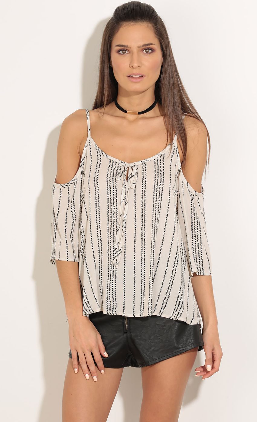 Picture Open Shoulder Stripe Top In White. Source: https://media-img.lucyinthesky.com/data/Feb16_1/850xAUTO/0Y5A4509.JPG
