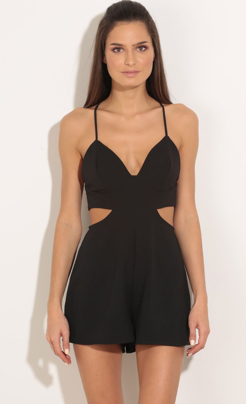 Picture Classic Cut-Out Romper In Black. Source: https://media-img.lucyinthesky.com/data/Feb16_1/850xAUTO/0Y5A5638.JPG