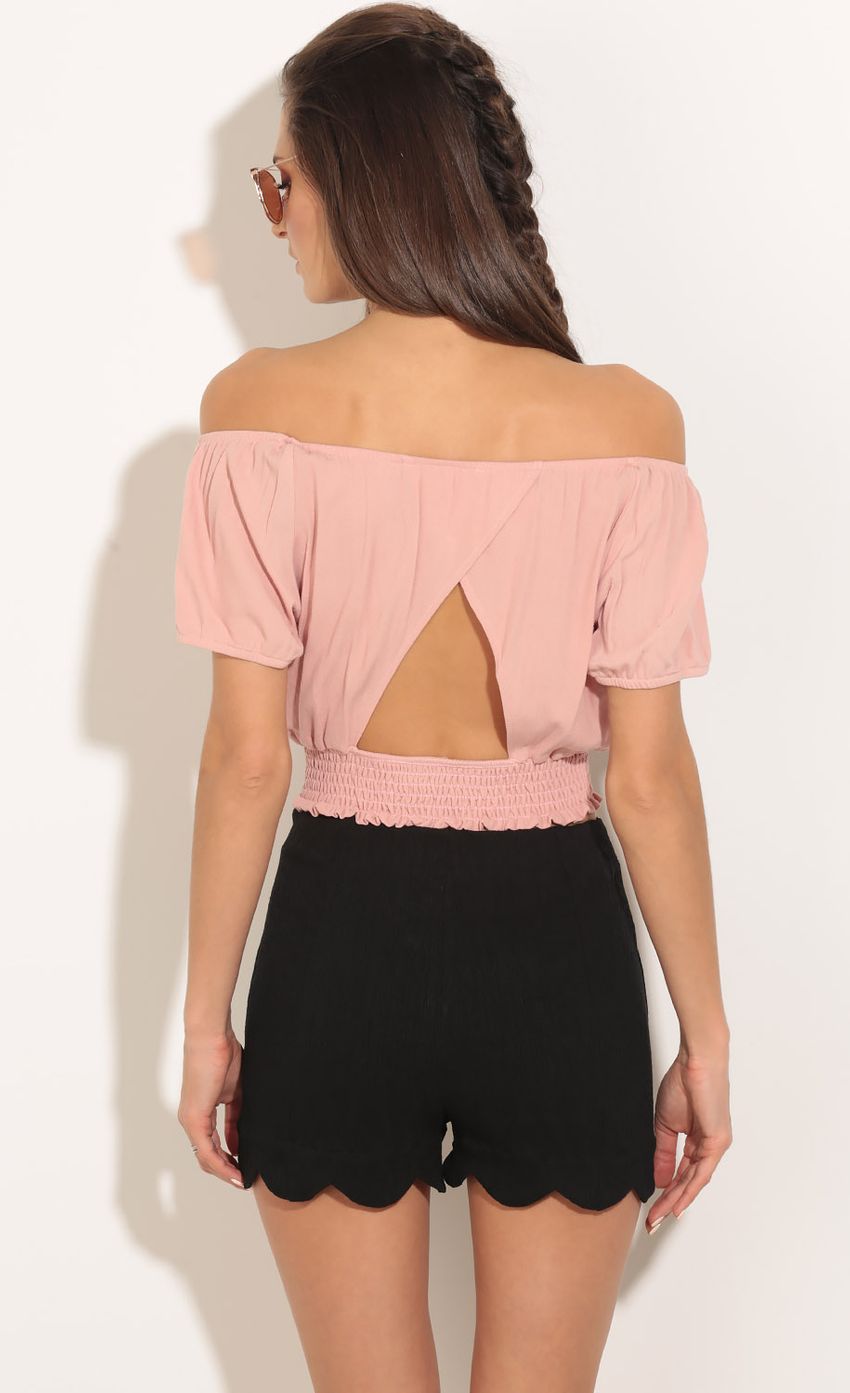 Picture Off The Shoulder Cut-Out Crop Top In Pink. Source: https://media-img.lucyinthesky.com/data/Feb16_1/850xAUTO/0Y5A7055.JPG