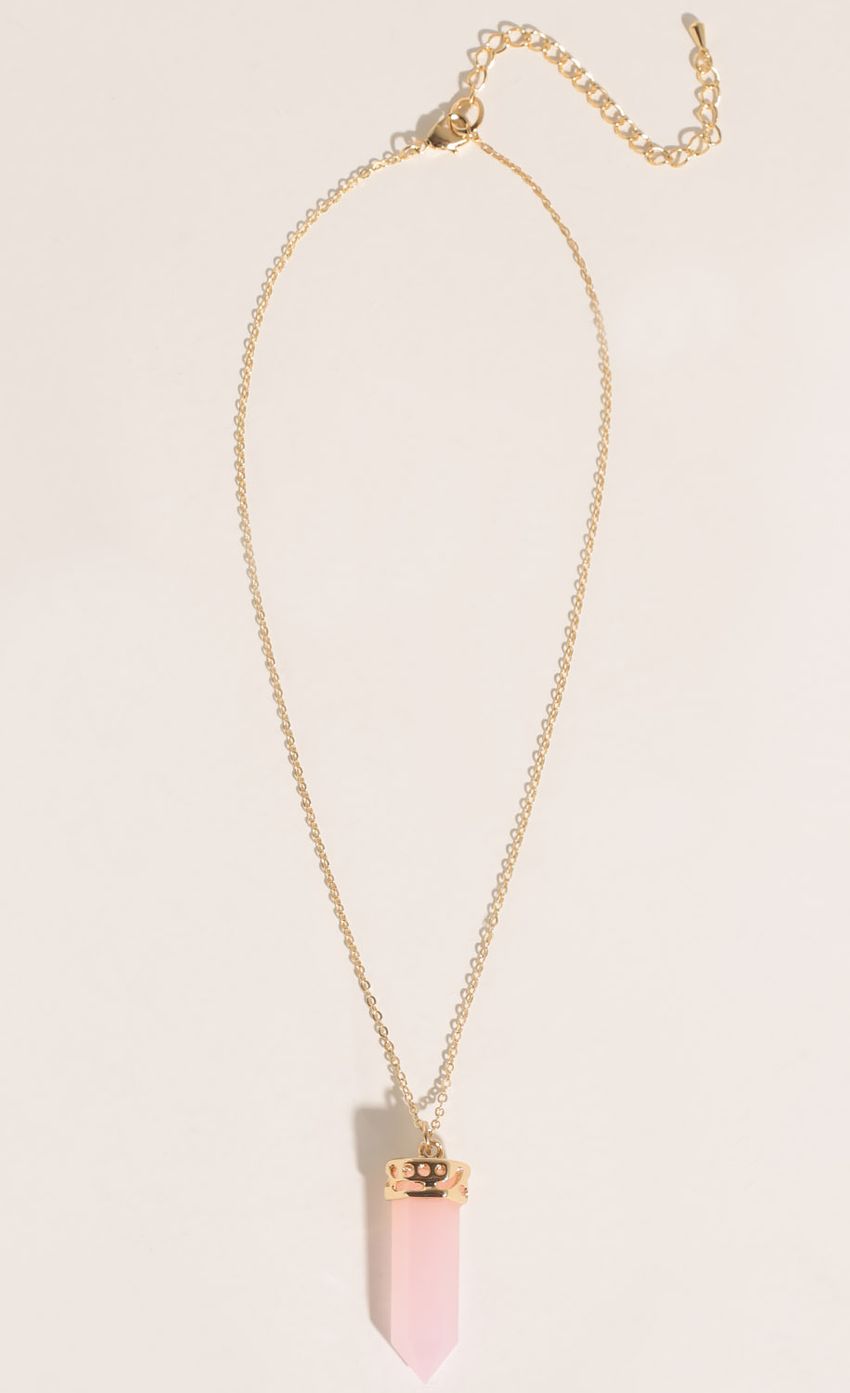 Picture Pink Crystal Pendant Necklace In Gold. Source: https://media-img.lucyinthesky.com/data/Feb16_1/850xAUTO/0Y5A9958.JPG